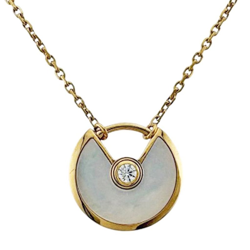Cartier Amulet Necklace 18k Yellow Gold Mother Of Pearl